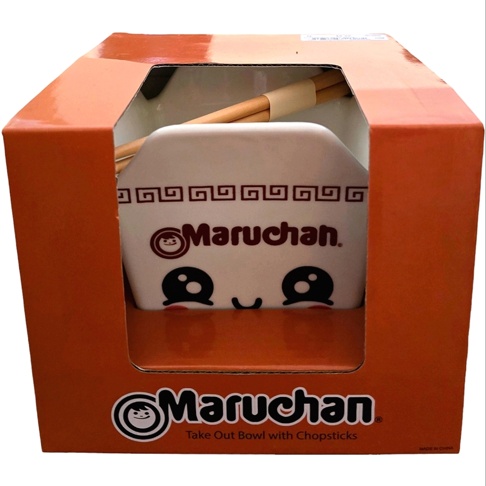 🍜 NWT Maruchan Take Out Ramen Bowl with Chopsticks 20oz